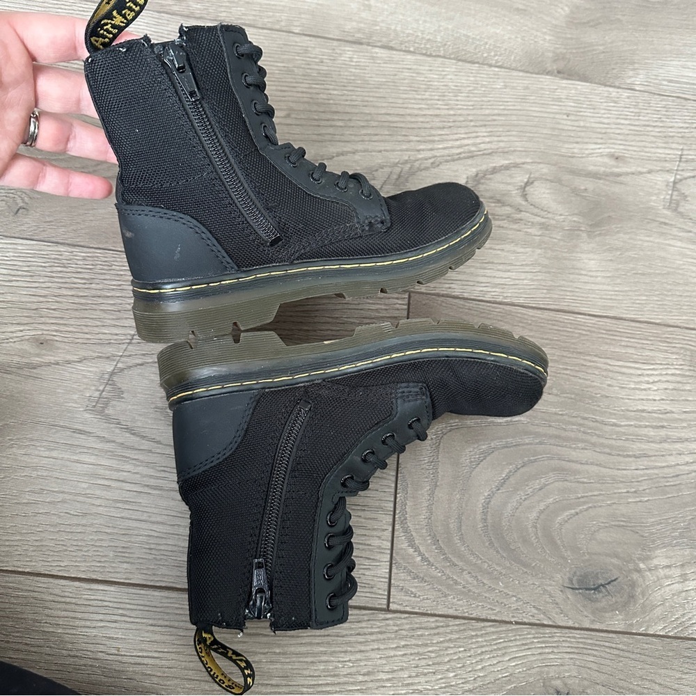 Dr Martens Combs Extra Tough Canvas Black kids utility combat boots size 13 - Picture 5 of 8